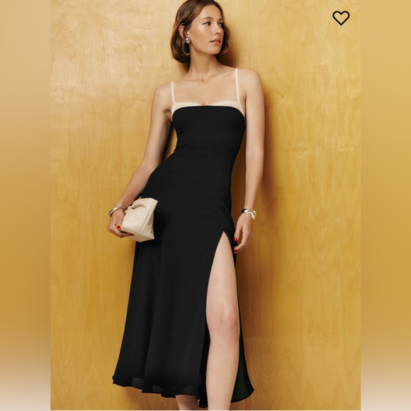 🆕 Reformation Abrielle Dress / Black / Size 2 4 6 8/  ✂🏷️ - Picture 5 of 8